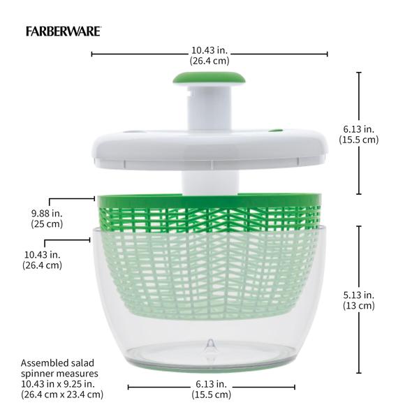 Imagem de Fiorentina Green Pro Spinner - Prático com Tigela, Escorredor e Sistema de Drenagem Integrado - 6,6000ml - Salada Fresca