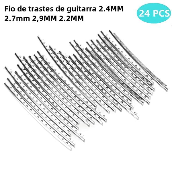 Imagem de Fios de Trastes para Guitarra - 24 Peças em Prata e Níquel (2,2mm/2,4mm/2,7mm/2,9mm)