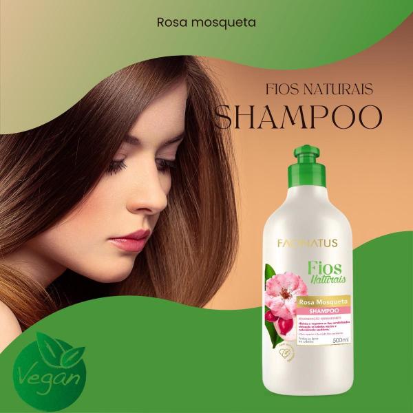 Imagem de Fios Naturais Shampoo Capilar Rosa Mosqueta Facinatus 500 Ml