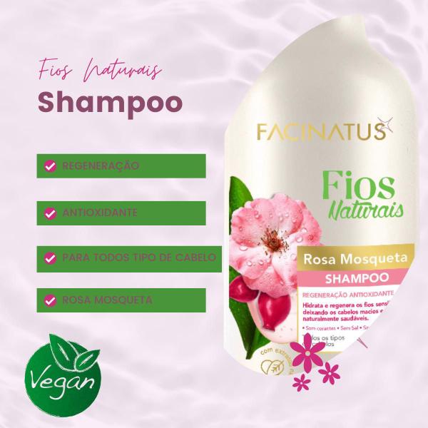 Imagem de Fios Naturais Shampoo Capilar Rosa Mosqueta Facinatus 500 Ml