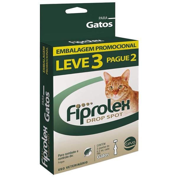 Imagem de Fiprolex Gatos Kit Antipulgas Ceva Leve 3 Pague 2