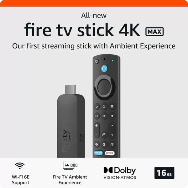 Imagem de Fire TV Stick 4K Max  Streaming em Ultra HD, Controle por Voz e Acesso a Milhares de Apps