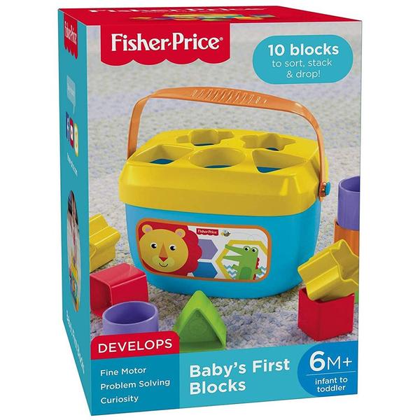 Imagem de Fisher Price Balde Primeiros Blocos Formas de Encaixar Brinquedo Educativo Ffc84 Mattel