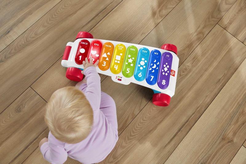 Imagem de Fisher-Price Gigante Light-Up Xilofone, Pretend Instrumento Musical Brinquedo Eletrônico Pull com Canções Educacionais para Bebês e Crianças SIOC