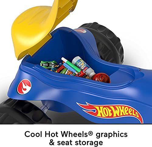 Imagem de Fisher-Price Hot Wheels Tough Trike, Sturdy Ride-on Tricycle com cores hot wheels e gráficos para crianças e crianças pré-escolares de 2 a 5 anos