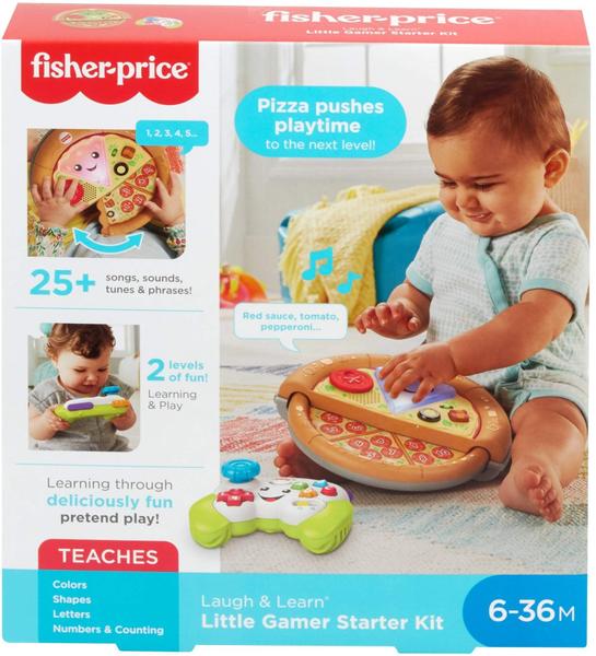 Imagem de Fisher-Price Laugh &amp Learn Game and Pizza Party Gift Set de 2 brinquedos com luzes, música e conteúdo de aprendizagem para bebês e crianças