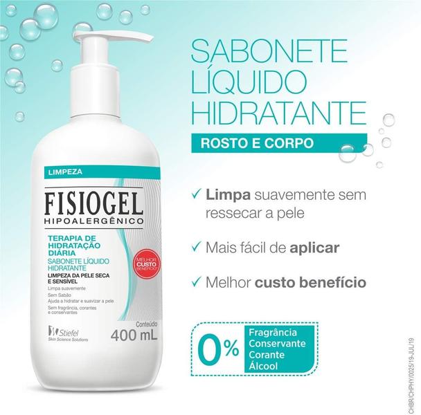 Imagem de Fisiogel Sabonete Líquido Terapia de Hidratação Diária 400 ml