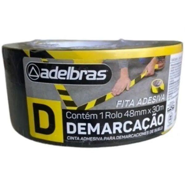 Imagem de Fita Adesiva Demarcaçao de Solo 48MM X 30M Zebrada Adelbras