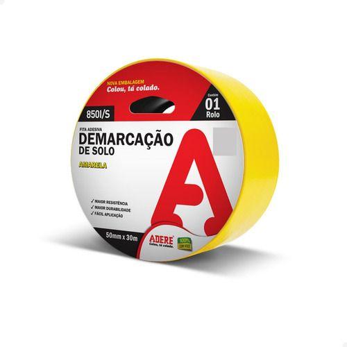 Imagem de Fita Adesiva Demarcação De Solo 50 X 30 Metros Amarela Adere