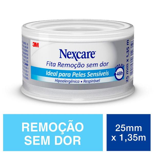 Imagem de Fita Adesiva Nexcare Remoção sem Dor 25mm x 1,35m com 1 Unidade