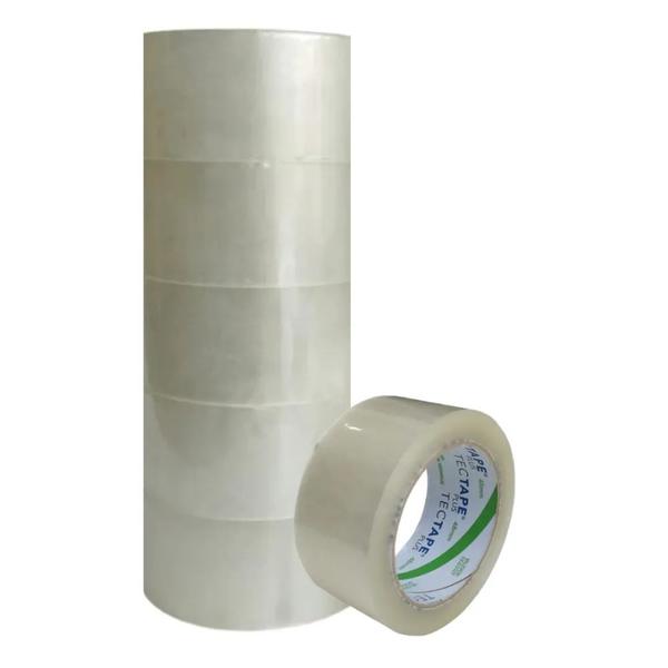 Imagem de Fita Adesiva Transparente 48mm x 50m Pacote com 6 rolos - TecTape