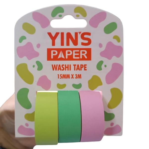 Imagem de Fita Adesiva Washi Tape Candy Color 15mmx3m YP8126 Yins Paper 