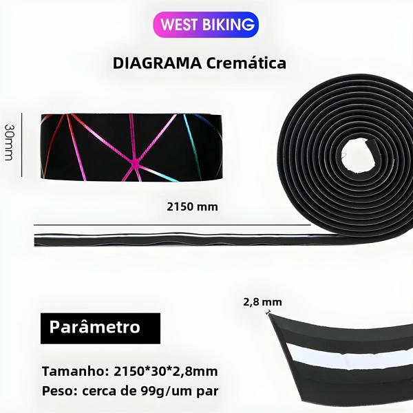 Imagem de Fita Antivibração para Guidão de Bicicleta West Biking - EVA/PU com 2 Plugues