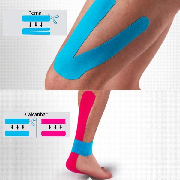 Imagem de Fita Bandagem Elástica Adesiva Kinesio Tape Dor Muscular Exercicios Academia Exercício Funcional