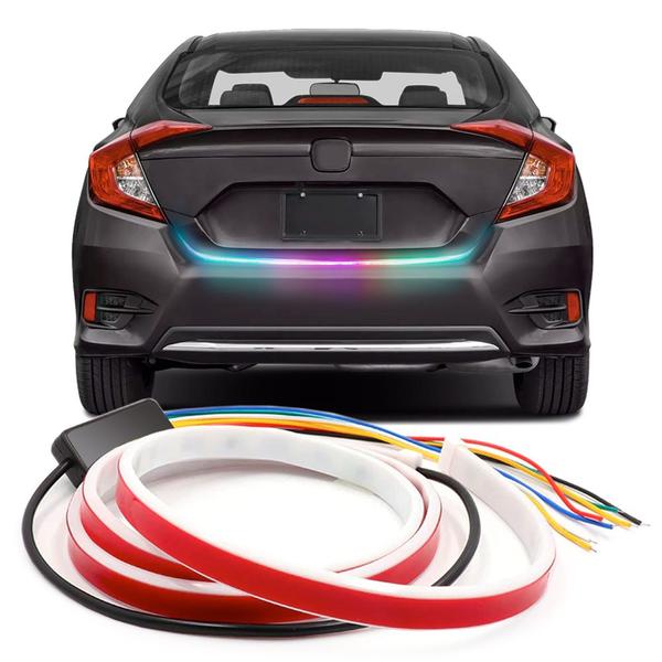 Imagem de Fita Barra Led Traseiro Porta Malas Audi A4 2009 2010 2011 2012 2013 Função Freio Ré Seta Sequencial RGB Tunning Top