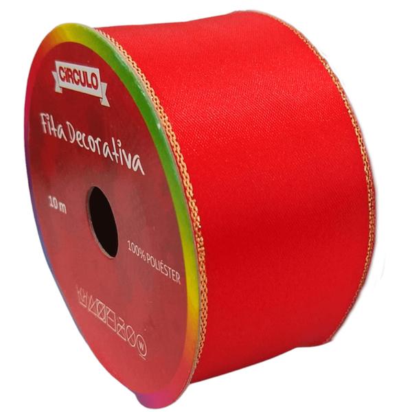 Imagem de Fita cetim 100% poliester rolo 50mt 38mm cor 47 dourado