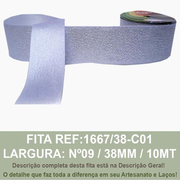 Imagem de FITA CETIM GLITERIZE/LUREX SINIMBU 10MT R.1667/38MM /Nº9