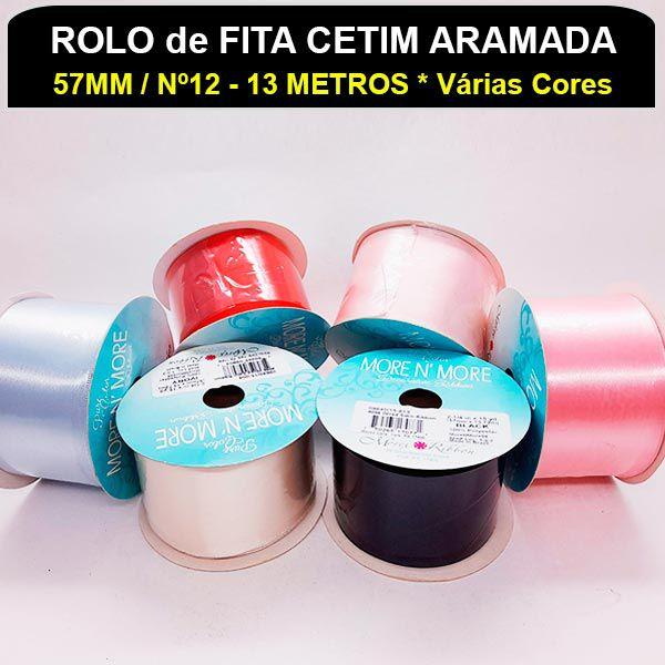 Imagem de Fita Cetim Lisa Importada 13MT REF. 9640/57mm/Nº12 -