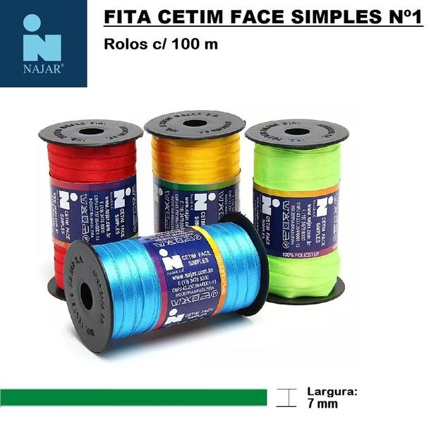Fita Cetim Najar Nº1 * ROLO 100m X 7mm Imagem de Fita Cetim Najar Nº1 * ROLO 100m X 7mm