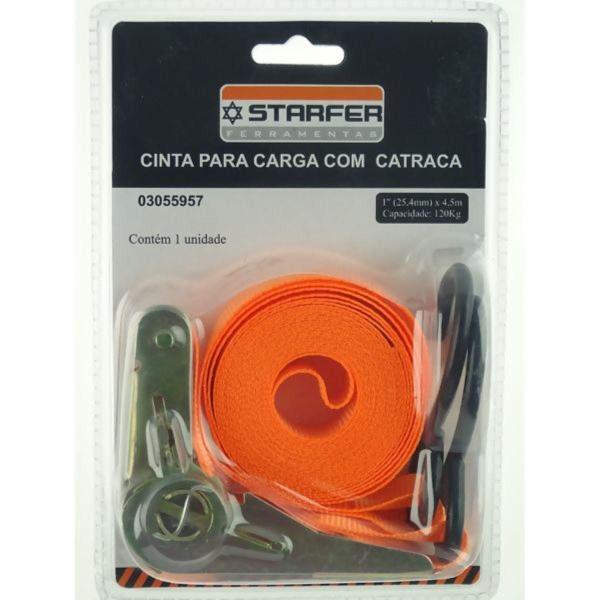 Fita Cinta Para Prender Carga Com Catraca 4,5 Metros-Starfer Imagem de Fita Cinta Para Prender Carga Com Catraca 4,5 Metros-Starfer