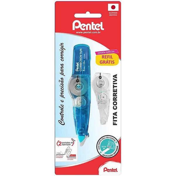 Imagem de Fita corretiva pentel azul + refil grati   sm/ztp205r s