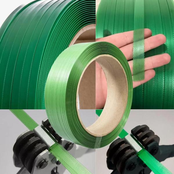 Fita de Arquear PET Poliéster Verde 16mm - Alta Resistência para Paletização e Embalagem - Tutti Suprimentos Imagem de Fita de Arquear PET Poliéster Verde 16mm - Alta Resistência para Paletização e Embalagem