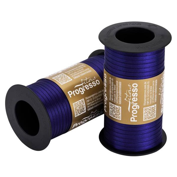 Fita de Cetim Carretel T900/000 4mm - 100m Cor 1199 Azul Bic - 1 unidade - Fitas Progresso - Rizzo Imagem de Fita de Cetim Carretel T900/000 4mm - 100m Cor 1199 Azul Bic - 1 unidade - Fitas Progresso - Rizzo
