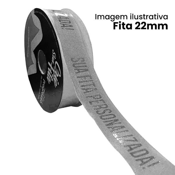 Imagem de Fita de Cetim Personalizada CFS005 - 22mm X 45metros - Preto 219 - 01 Unidade - Progresso - Rizzo