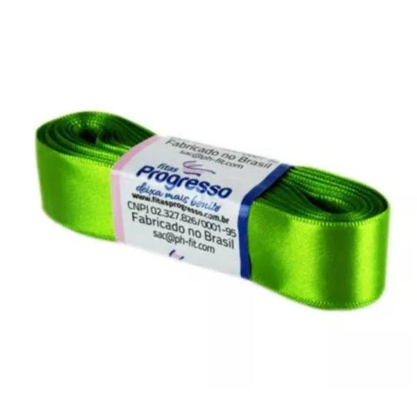 Fita de Cetim Progresso 22mm nº5 - 10m 677 Verde Folha - 1un Imagem de Fita de Cetim Progresso 22mm nº5 - 10m 677 Verde Folha - 1un