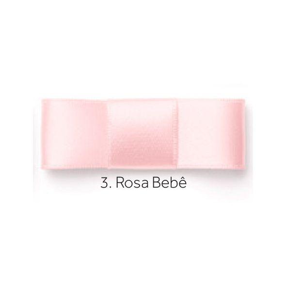 Imagem de Fita de Cetim Simples N 3 15mmx10m Najar Rosa Bebê