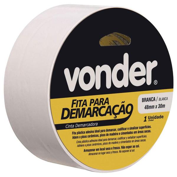 Imagem de Fita de Demarcação 48mm x 30 Mts Branca - 10.65.504.321 - VONDER