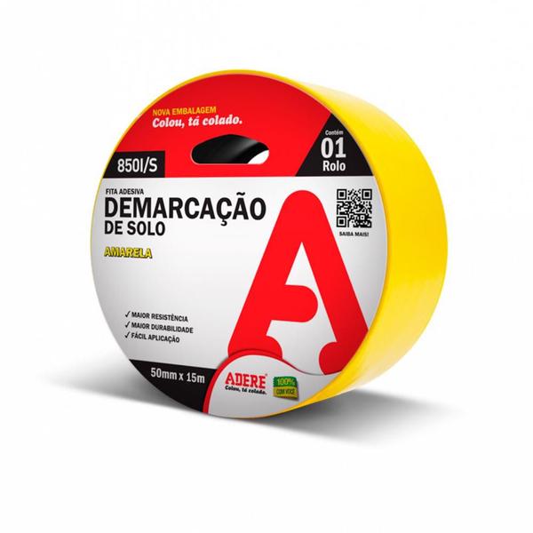 Imagem de Fita de Demarcação de Solo 850 Amarela Adere