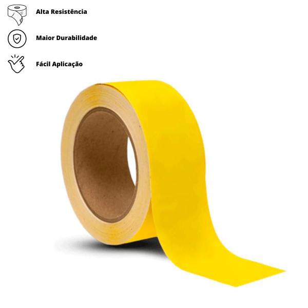 Fita De Demarcação PVC 30 Metros - Amarela - Ultra Fitas Imagem de Fita De Demarcação PVC 30 Metros - Amarela