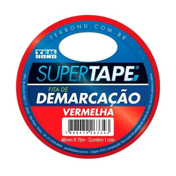 Imagem de Fita de Demarcação Vermelha 48mm x 15m Tekbond