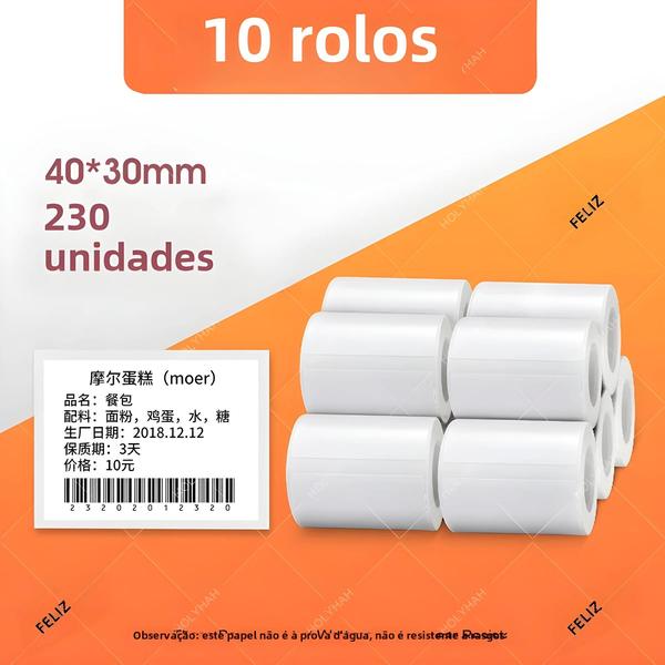 Imagem de Fita de Etiqueta Térmica 40mm e 50mm (10 Rolos) - Etiquetas de Preço Baratas