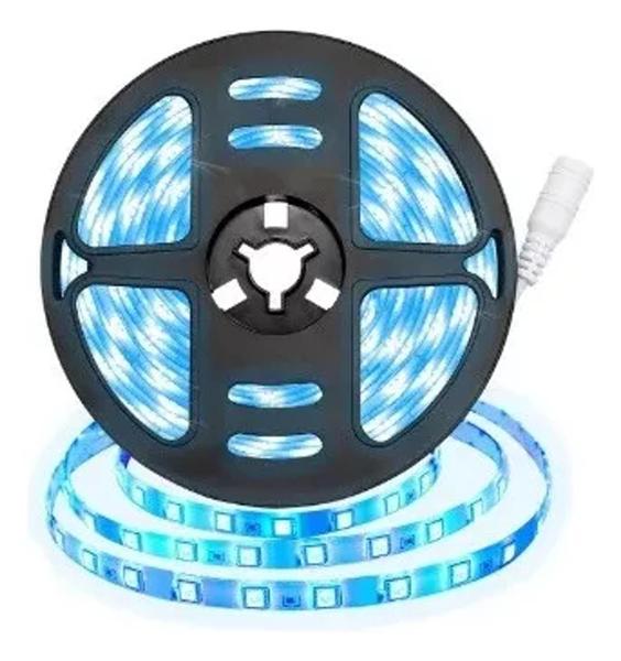 Fita De Led 5050 Luz Azul 5m Alta Intensidade+fonte 5a - Top Leds Imagem de Fita De Led 5050 Luz Azul 5m Alta Intensidade+fonte 5a