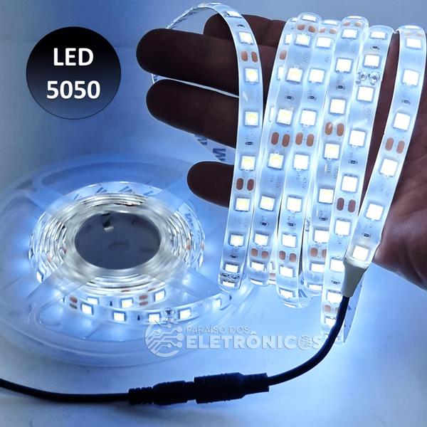 Imagem de Fita De Led 5050 Rolo 5 Metros 300 Led Siliconada Adesivada 50506K