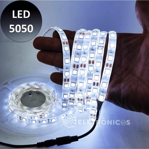 Imagem de Fita De Led 5050 Rolo 5 Metros 300 Led Siliconada Adesivada 50506K