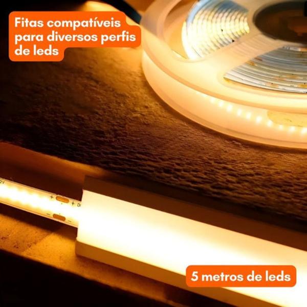 Imagem de Fita De Led 5m 240led/m Ip20 12v Âmbar 2500k Para Sanca