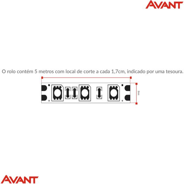 Imagem de Fita de Led 5m Deluxe Uso Interno com Driver 12v Cor Neutra Avant