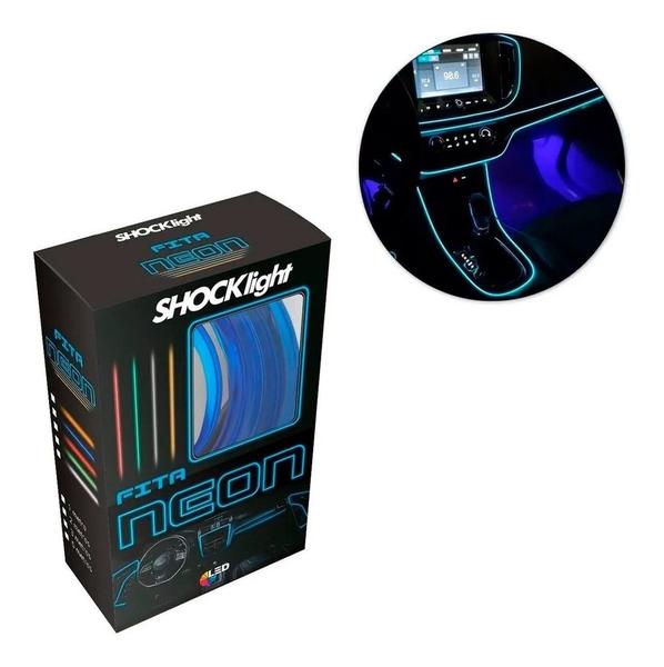 Imagem de Fita de Led Automotivo Flexivel Shocklight 3m Azul Neon Top