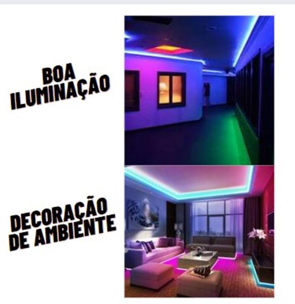 Imagem de Fita de led colorida lehmox  b11 rgb  5m com controle e fonte