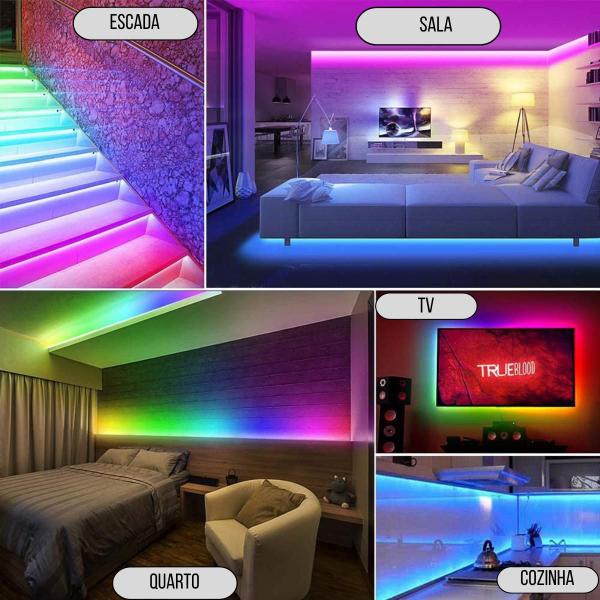 Imagem de Fita De Led Digital Mágica RGB 6803 De 5M Com 328 Efeitos Capa De SiliconeIP67 De 12V Com Controlador E Controle Remoto