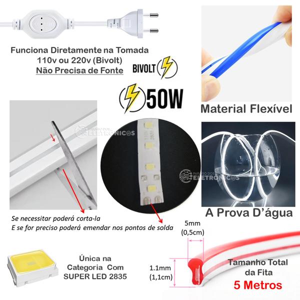 Imagem de Fita De Led Luminoso Letreiro Fachada Comércio Flexível 170 171 172 173 167 168 169