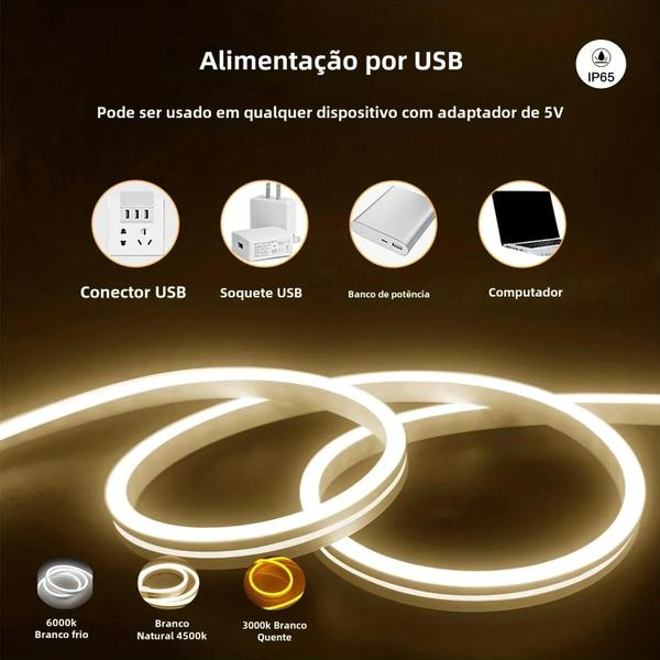 Imagem de Fita de LED Neon com Sensor de Movimento e Dimmer - 1 a 5m - À Prova D'Água