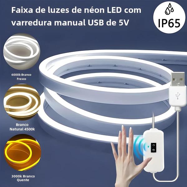 Imagem de Fita de LED Neon com Sensor de Movimento e Dimmer - 1 a 5m - À Prova D'Água