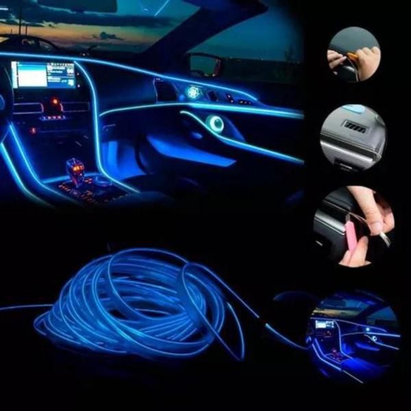 Imagem de Fita De Led Neon Ice Blue Painel Interior Carro 2 Metros 12V