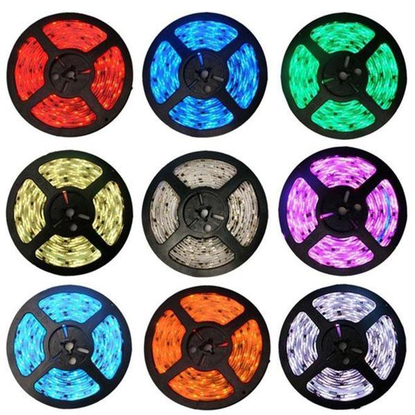 Imagem de Fita de Led RGB 5 metros a prova dágua Dupla Face 5050w 12v 300 Leds com Fonte e Controle - Jikatec