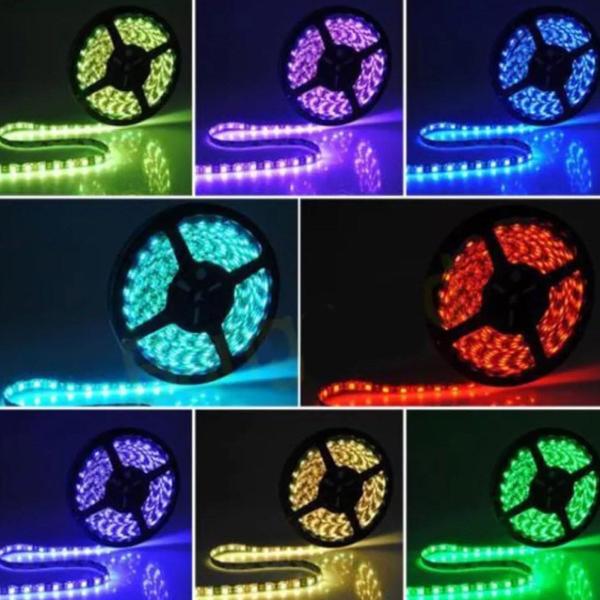 Fita De Led Rgb 5 Metros Natal Ornamentaçao Controle Fonte Iluminaçao Ajustavel Decoraçao Quarto Casa Mesa Gamer Gesso Sanca Teto Vitrine - AB MIDIA Imagem de Fita De Led Rgb 5 Metros Natal Ornamentaçao Controle Fonte Iluminaçao Ajustavel Decoraçao Quarto Casa Mesa Gamer Gesso Sanca Teto Vitrine