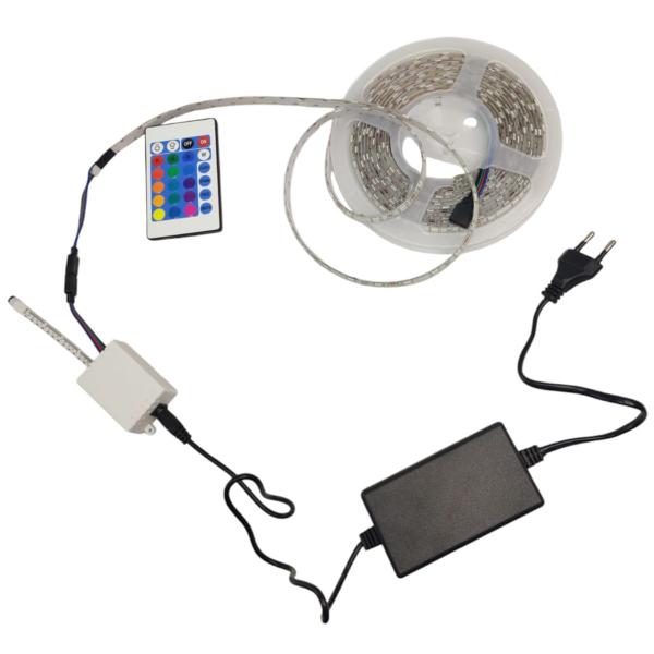 Fita De Led Rgb 5 Metros Natal Ornamentaçao Controle Fonte Iluminaçao Ajustavel Decoraçao Quarto Casa Mesa Gamer Gesso Sanca Teto Vitrine - AB MIDIA Imagem de Fita De Led Rgb 5 Metros Natal Ornamentaçao Controle Fonte Iluminaçao Ajustavel Decoraçao Quarto Casa Mesa Gamer Gesso Sanca Teto Vitrine